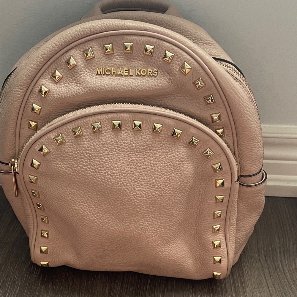 Michael Kors Blush Backpack with Gold Studs